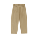 Fashion Solid Colour Women's Belted Barrel-leg Chino Pants Khaki
