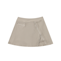 Solid Colour High Waist Pocketed A-line Skirt Light Coffee