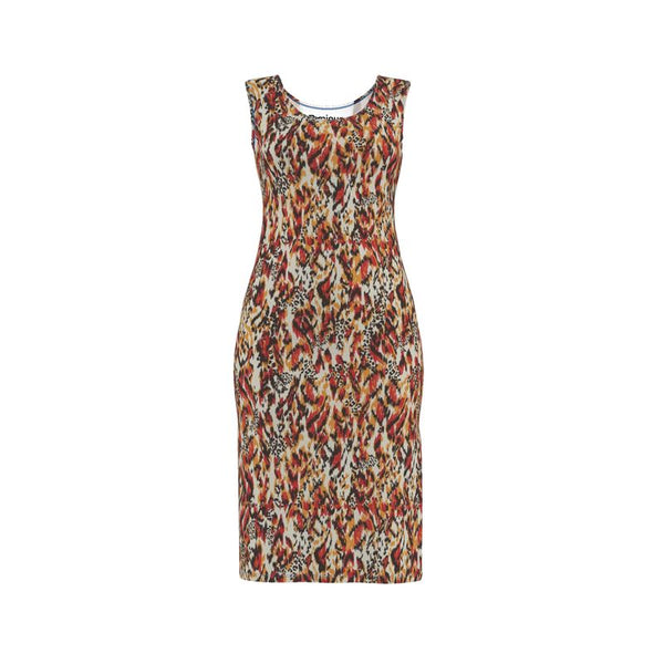 colourful abstract leopard print bodycon dress