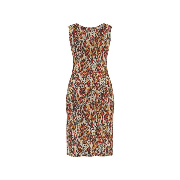 colourful abstract leopard print bodycon dress