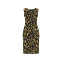 black & gold bird toile bodycon dress