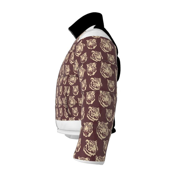Tiger Heads Men's Puffer Jacket Muted Burgundy