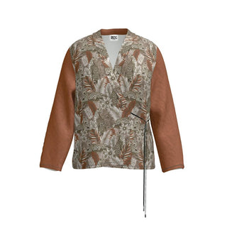 BOHEMIA LEOPARDS WRAP BLAZER ORANGE BRONZE