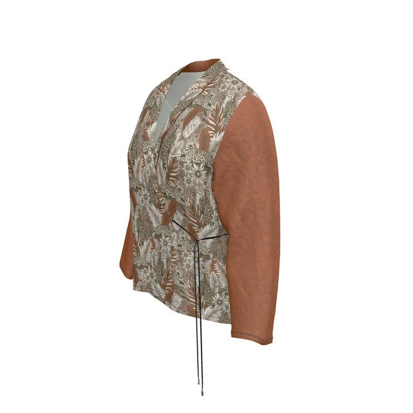 BOHEMIA LEOPARDS WRAP BLAZER ORANGE BRONZE