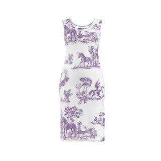 unicorn in purple bodycon dress