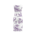unicorn in purple bodycon dress