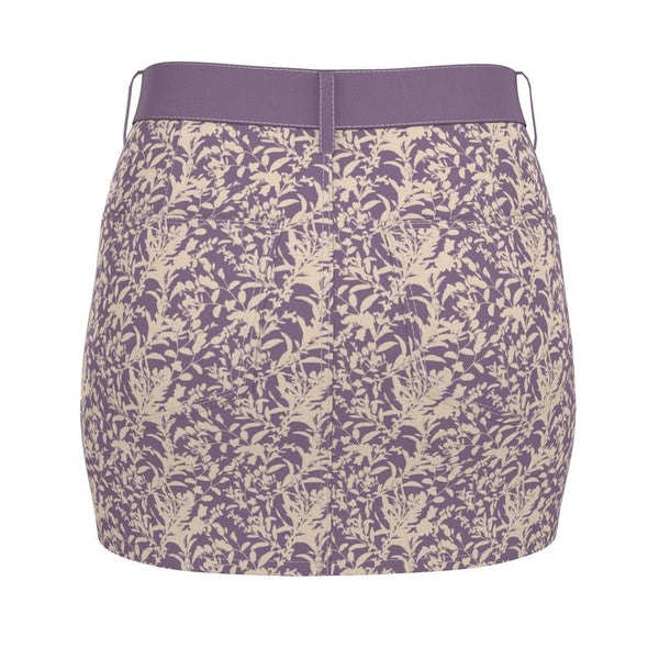 Whimsical Florals Denim Mini Skirt Clover