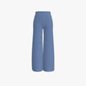 Extra Fine Merino Wool Women's Long Wide Leg Pants Relaxed Blue