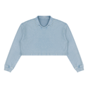 solid colour Women’s Vintage Wash Crop Sweatshirt grey blue