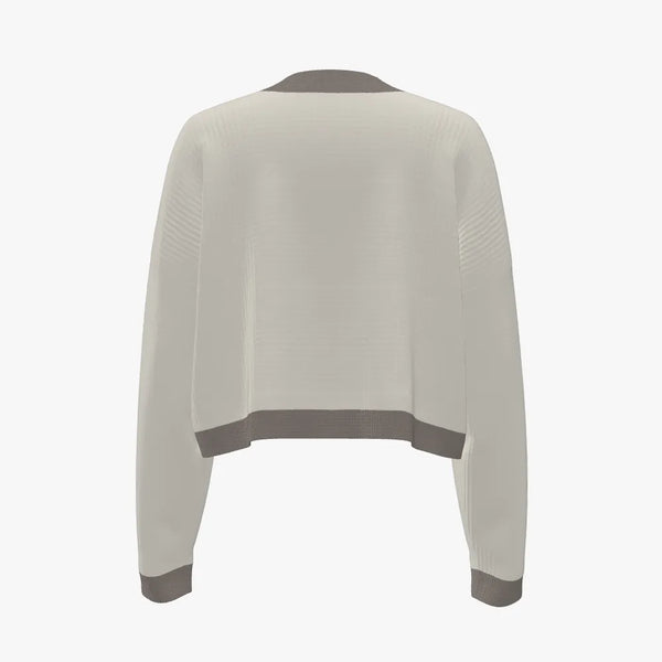 Dapper Hedgehog Women's Crew Neck Merino Wool Cropped Pullover Natural