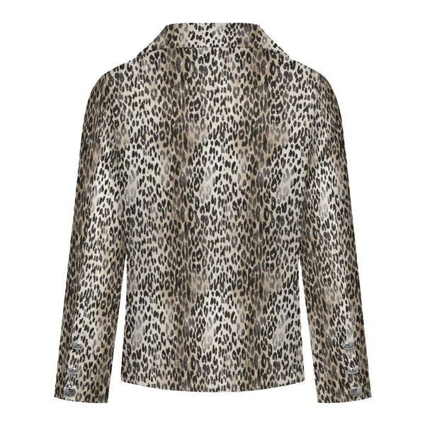Classic Leopard Print Women's Double Blazer Multi