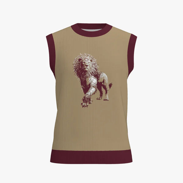 Celestial Lion Men's Crew Neck Vest Burlywood