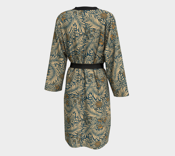 INTRICATE LEAVES PEIGNOIR INK BLUE