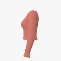 Solid Colour Women's Sweetheart Neckline Top Coral Red