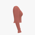 Solid Colour Women's Sweetheart Neckline Top Coral Red