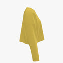 Solid Colour Women's Crew Neck Pullover Lemon Drop