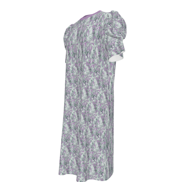 Exotic Cheetahs Short Puff Sleeve T-shirt Dress Dublyn Pink