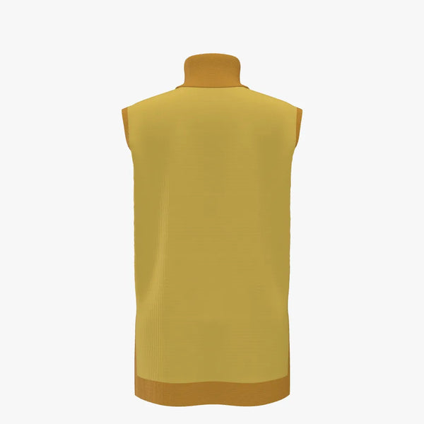 Two Tone Colour Women's Turtleneck Vest Ochre