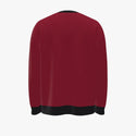 Fox In Bowler Hat Men's Oversized Crew Neck Pullover Ruby Red