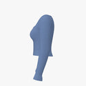 Extra Fine Merino Wool Women's Sweetheart Neckline Top Relaxed Blue