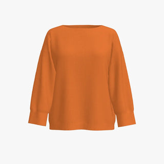 Solid Colour Cashmere Women's Boatneck Dolman Sweater Clementine