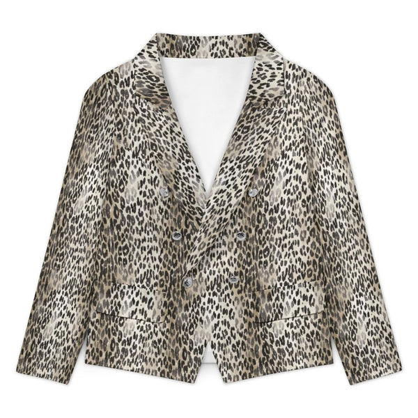 Classic Leopard Print Women's Double Blazer Multi