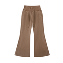Vintage Washed Flared Fleece Pants Coffee