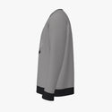 Smokin' Zebra Men's Oversized Crew Neck Pullover Silver