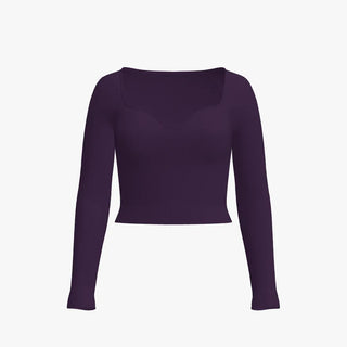 Solid Colour Merino Wool Cable Knit Women's Sweetheart Neckline  Top Raisin
