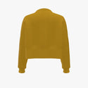 Solid Colour Women's Cropped Drop Shoulder Cardigan Gold