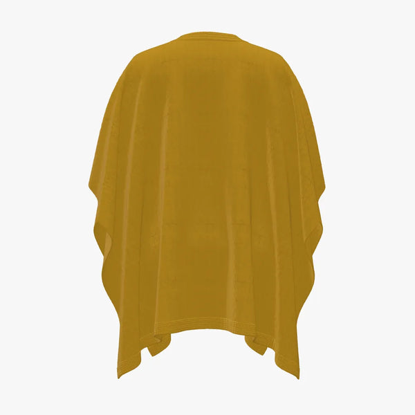Fashion Colour Cable Knit Merino Wool Women's Poncho Gold