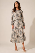 Earthy Floral Silk Top Multi