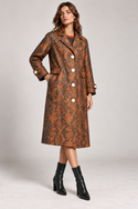 Snake Print Neoprene Trench Coat Multi