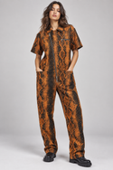 Snake Print Zip Jumpsuit Multi