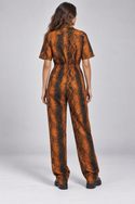 Snake Print Zip Jumpsuit Multi