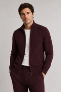 Solid Colour Men's Cashmere Zip Up Jacket Nocturne