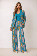Roaring Tigers Women's Wide Leg Pants Mid Petrol