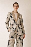 Beautiful Horses Women's Cotton Leisure Blazer Golden Beige