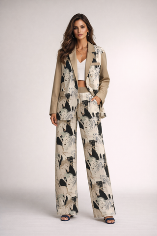 Beautiful Horses Women's Leisure Blazer Golden Beige