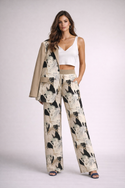 Beautiful Horses Women's Casual Wide Leg Pants Golden Beige