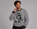 Smokin' Zebra Men's Oversized Crew Neck Pullover Silver