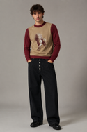 Celestial Lion Men's Crew Neck Vest Burlywood
