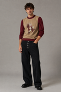 Celestial Lion Men's Crew Neck Vest Burlywood