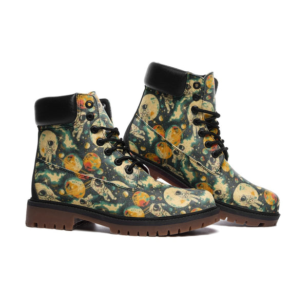 ASTRONAULT IN SPACE MEN'S CASUAL LEATHER LIGHTWEIGHT BOOTS MULTI