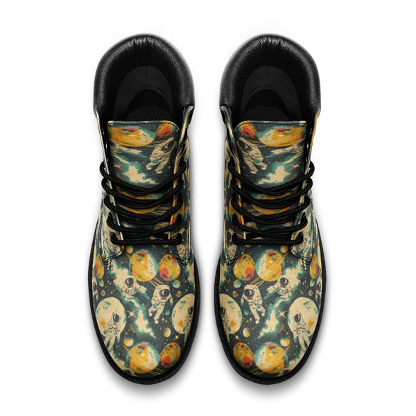 ASTRONAULT IN SPACE MEN'S CASUAL LEATHER LIGHTWEIGHT BOOTS MULTI