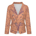 Palm Trees & Lions Women's Double Breasted Blazer Light Tangerine