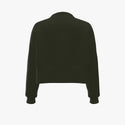 Solid Colour Cashmere Women's Cropped Drop Shoulder Cardigan Grouse Moor