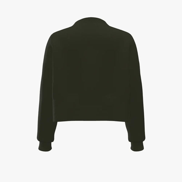 Solid Colour Cashmere Women's Cropped Drop Shoulder Cardigan Grouse Moor