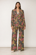 Animal Print Mix Women's Double Breasted Blazer Multi