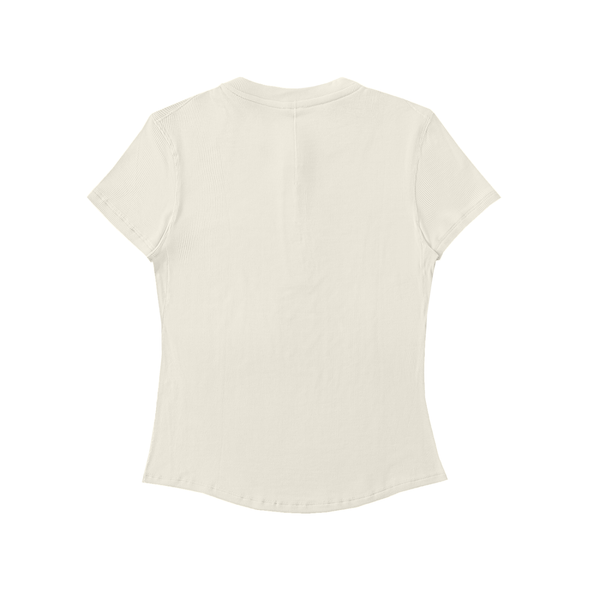 Solid Colour Women's Modal Bodycon Henley Shirt Ivory White